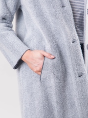 Lakeland Leather Grey Francis Button Coat - Image 8 of 8