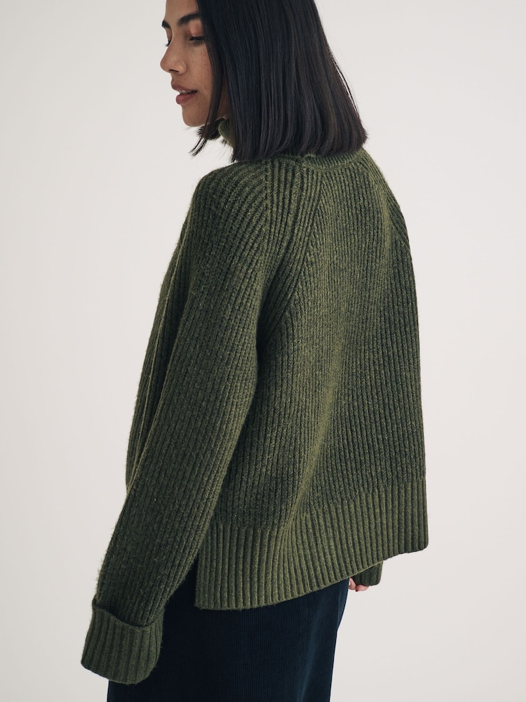 Nobodys Child Green Meet The Jean Fisherman Stitch Jumper - Image 2 of 5