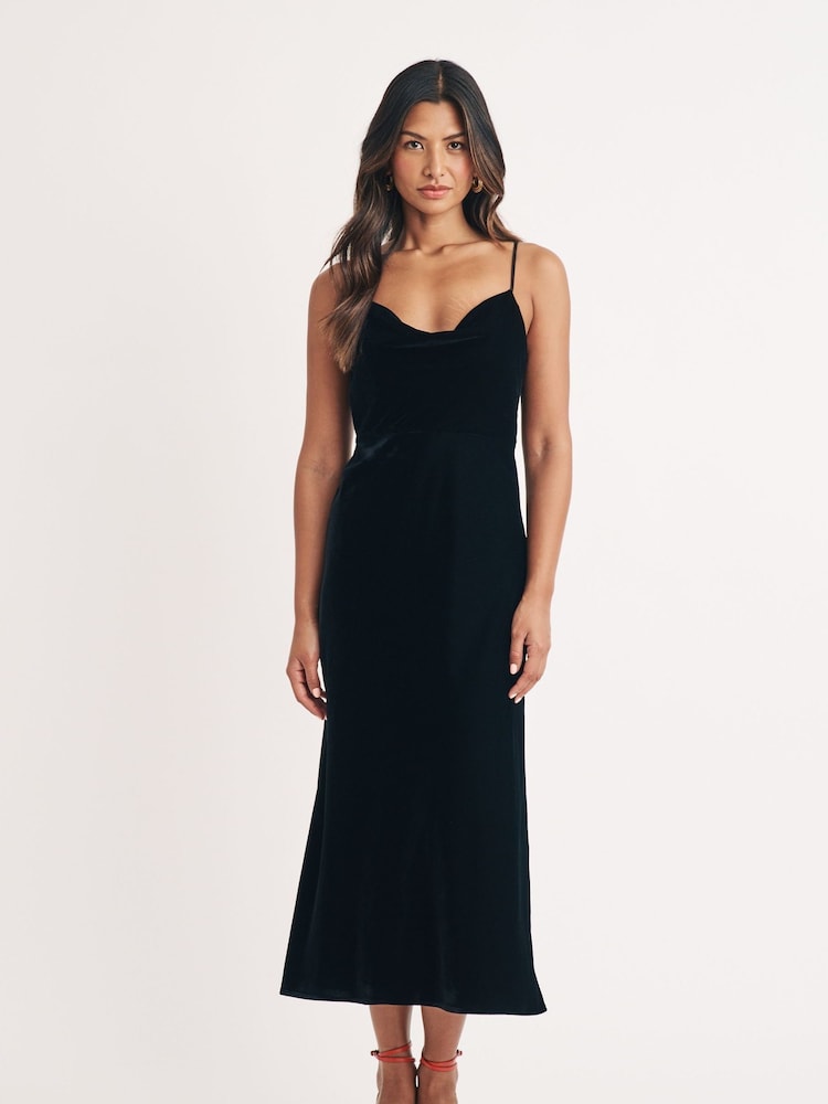 Nobodys Child Velvet Cowl KneckTrixie Midaxi Dress - Image 1 of 5