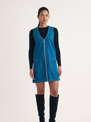 Nobodys Child Blue Dreseden Plain 100% Cotton Denim Pinnie Dress - Image 2 of 5