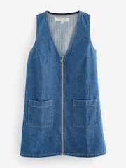 Nobodys Child Blue Dreseden Plain 100% Cotton Denim Pinnie Dress - Image 5 of 5