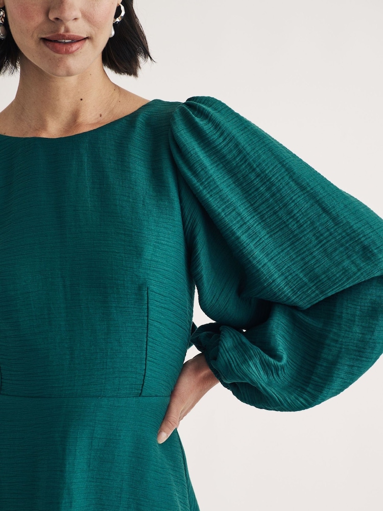 Nobodys Child Green Zola Bow Detail Mini Dress - Image 4 of 5