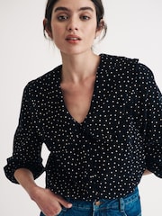 Nobodys Child Black Emmie 100% Organic Cotton Black Blouse - Image 1 of 5