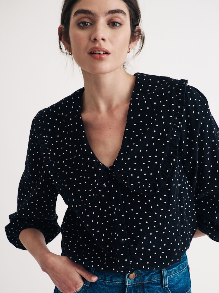 Nobodys Child Black Emmie 100% Organic Cotton Black Blouse - Image 1 of 5