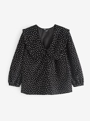 Nobodys Child Black Emmie 100% Organic Cotton Black Blouse - Image 5 of 5