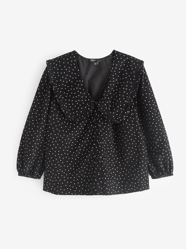 Nobodys Child Black Emmie 100% Organic Cotton Black Blouse - Image 5 of 5
