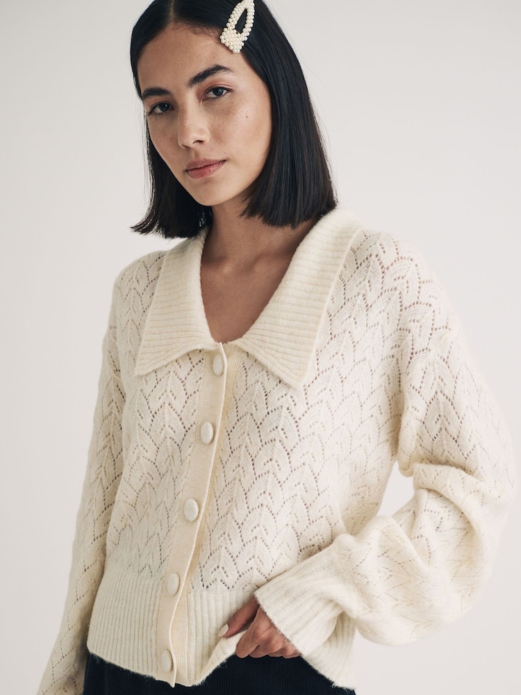 Nobodys Child Guler și Pointelle Cardigan - Image 3 of 5