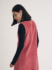 Nobodys Child Pink Claudette Pinny Cord Mini Dress - Image 2 of 5