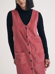 Nobodys Child Pink Claudette Pinny Cord Mini Dress - Image 4 of 5