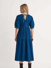 Nobodys Child Blue Denim Rochelle Plain 100% Cotton Midi Dress - Image 2 of 5