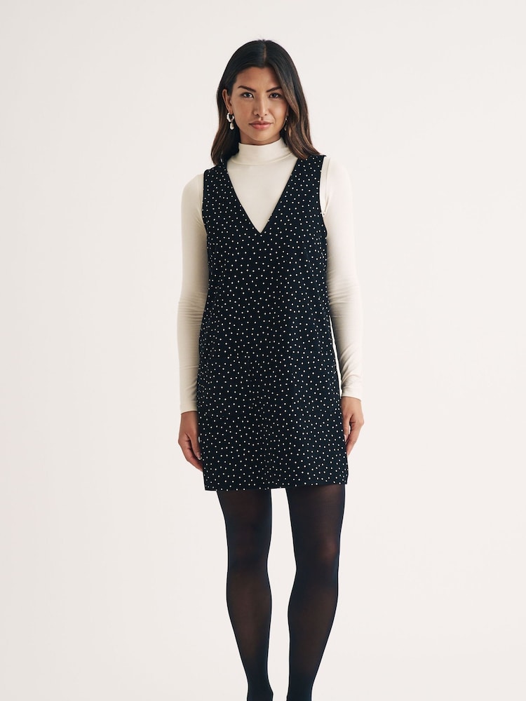 Nobodys Child Black Nobodys Child Piper Pinny Coraline Spot Corduroy Mini Dress - Image 1 of 4