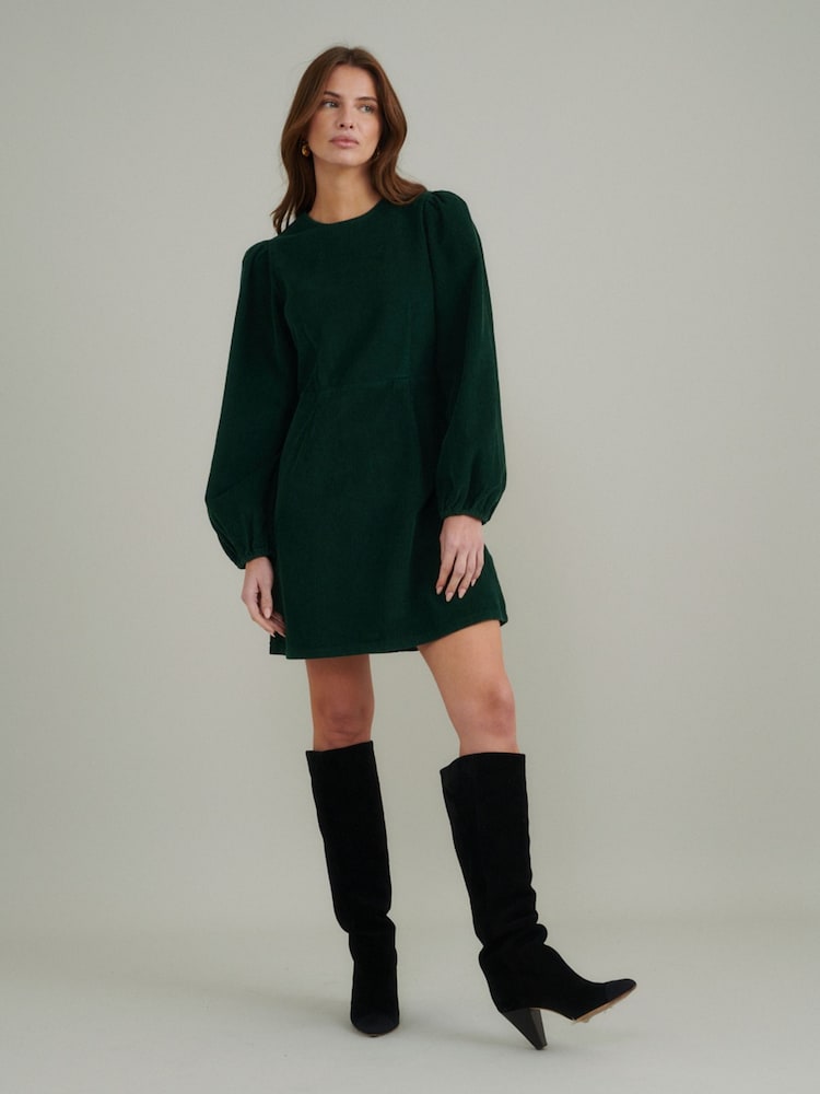 Nobodys Child Green Nobodys Child Patras Cord Mini Dress - Image 2 of 4