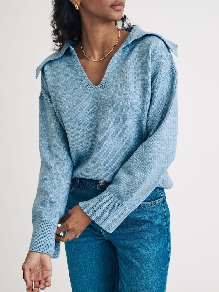 Nobodys Child Blue Fly Away Collar Jumper - Image 1 of 4