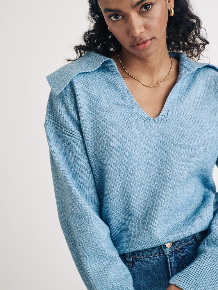 Nobodys Child Blue Fly Away Collar Jumper - Image 4 of 4