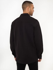 Threadbare Black Twill Button Up 100% Cotton Shacket - Image 2 of 4
