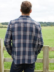 Threadbare Blue Chrome Brushed Check Shacket - Image 2 of 4