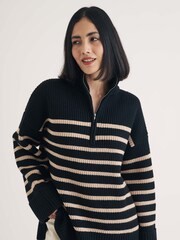 Nobodys Child Natural Oversized Half Zip Jumper - Image 2 of 5