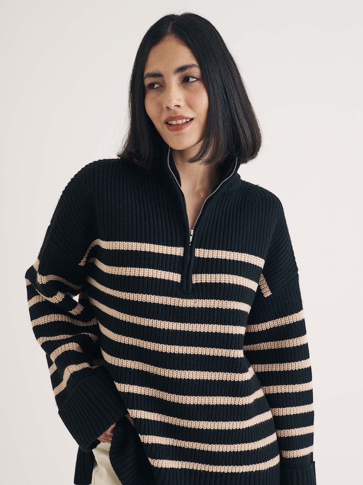 Nobodys Child Natural Oversized Half Zip Jumper - Image 2 of 5