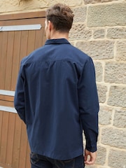 Threadbare Blue Twill Button Up 100% Cotton Shacket - Image 2 of 4