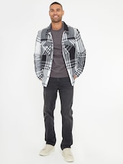 Threadbare Black Brushed Check Shacket - Image 2 of 4