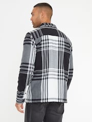Threadbare Black Brushed Check Shacket - Image 3 of 4