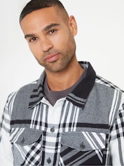 Threadbare Black Brushed Check Shacket - Image 4 of 4