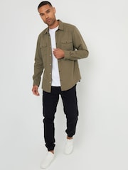 Threadbare Popper Closure Long Sleeve 100% Cotton Shirt - Imagen 2 de 4