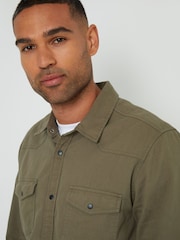Threadbare Popper Closure Long Sleeve 100% Cotton Shirt - Imagen 4 de 4