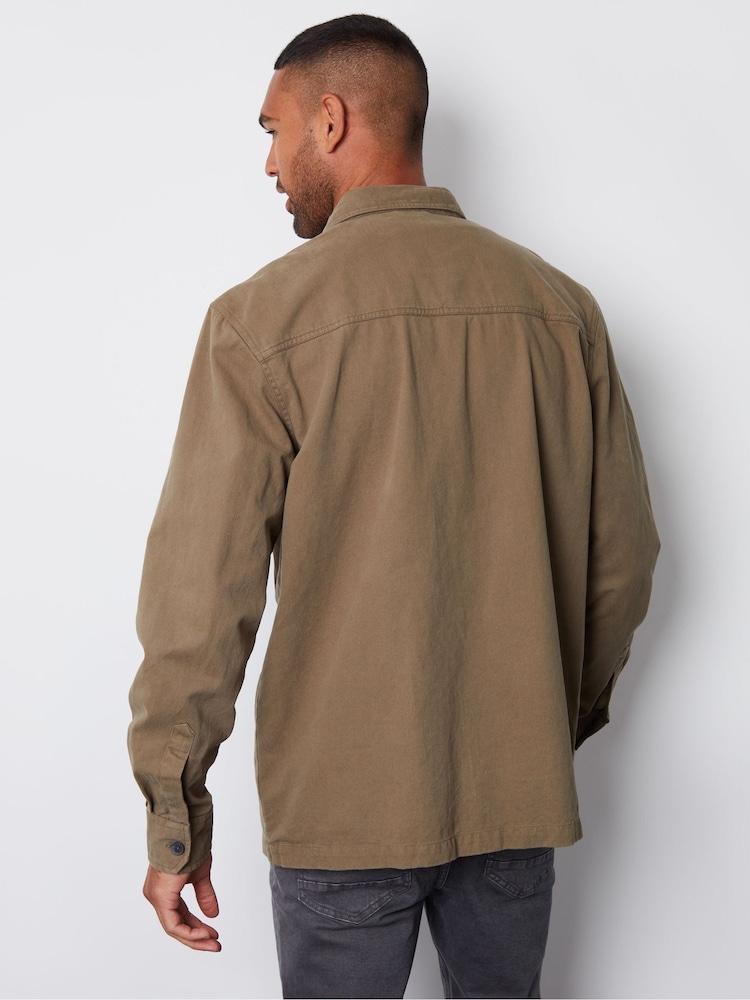 Threadbare Twill Button Up 100% Cotton Shacket - Изображение 2 из 5