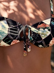 B by Ted Baker Floral Print Bandeau Black Bikini with Removable Straps - Imagen 5 de 5