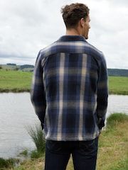 Threadbare Blue Brushed Check Shacket - Image 2 of 4