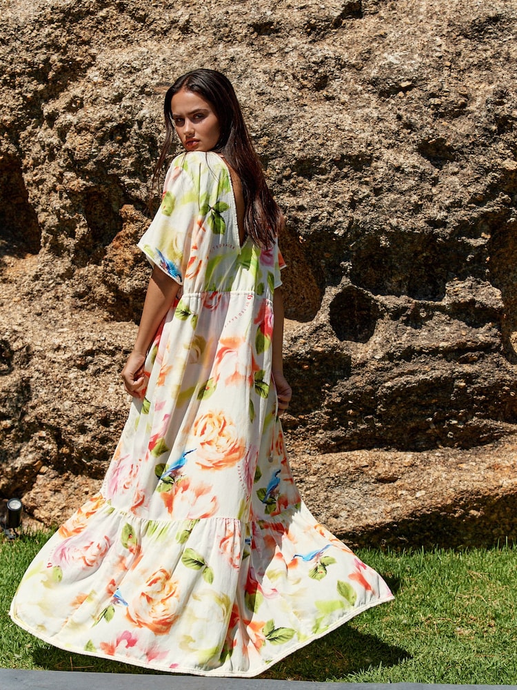 B by Ted Baker Touch of Linen Blend Kaftan - Image 2 of 11 B by Ted Baker Touch of Linen Blend Kaftan - Image 2 of 11