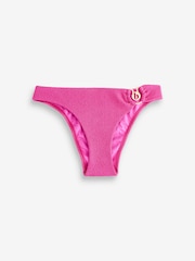 B by Ted Baker Textured Sparkle High Leg Bikini Bottoms - Image 5 of 7
