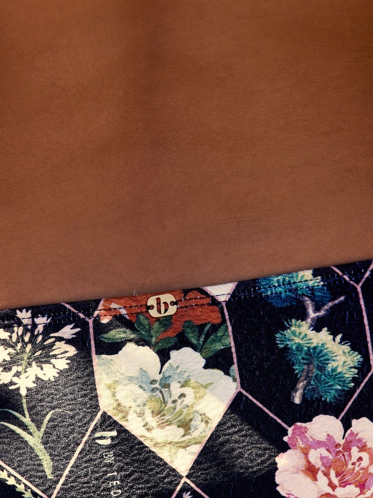 B by Ted Baker Floral Print Tie Side Black Bikini Briefs - Image 5 of 5 B by Ted Baker Floral Print Tie Side Black Bikini Briefs - Image 5 of 5