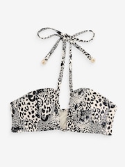 B by Ted Baker – Multifunktions-Bikinioberteil mit Leopardenmuster, Schwarz/Weiss - Image 6 of 8