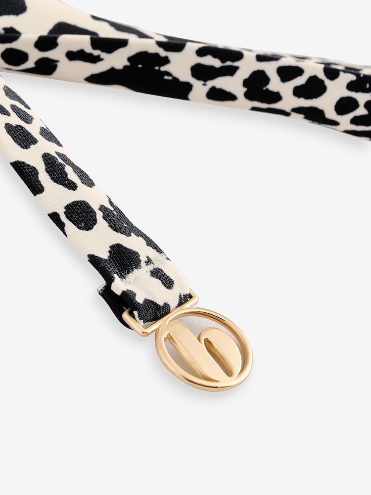 B by Ted Baker – Multifunktions-Bikinioberteil mit Leopardenmuster, Schwarz/Weiss - Image 8 of 8
