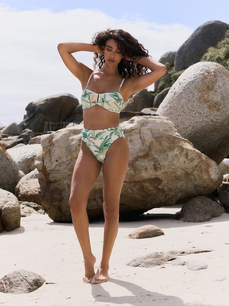 B by Ted Baker Palm Tummy Control High Waist Bikini Briefs - Image 2 of 4