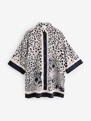 B by Ted Baker Viscose Linen Beach Mono Leopard Shirt - Image 8 of 8