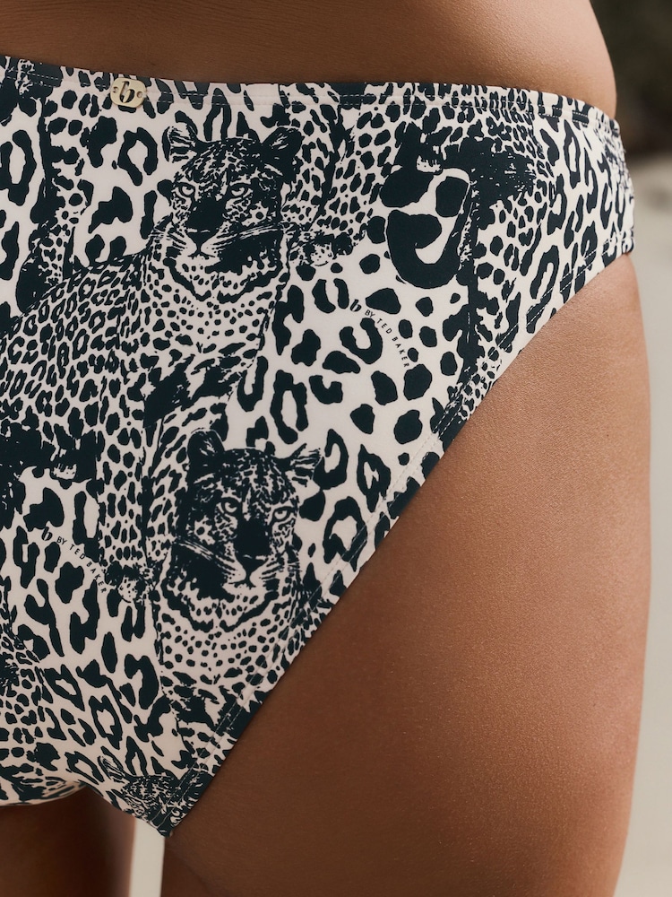 B by Ted Baker Black/White Leopard High Leg Bikini Briefs - Image 3 of 6