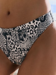 B by Ted Baker Black/White Leopard High Leg Bikini Briefs - Image 4 de 6