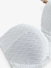 B by Ted Baker Removable Padding Plunge White Texture Bikini Top - Image 7 de 10