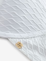 B by Ted Baker Removable Padding Plunge White Texture Bikini Top - Image 9 de 10