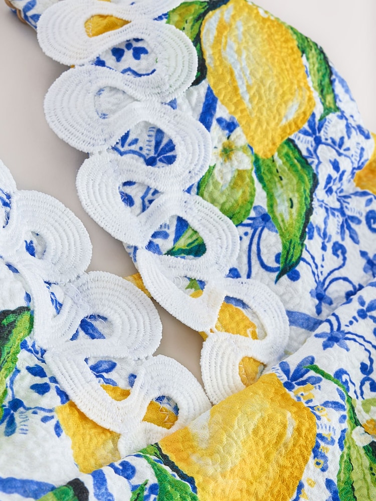 Maillot de bain B by Ted Baker écru Lemon Rikrak avec décolleté plongeant - Image 8 of 8