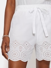 Jigsaw White Broderie Anglaise Shorts - Image 4 of 6