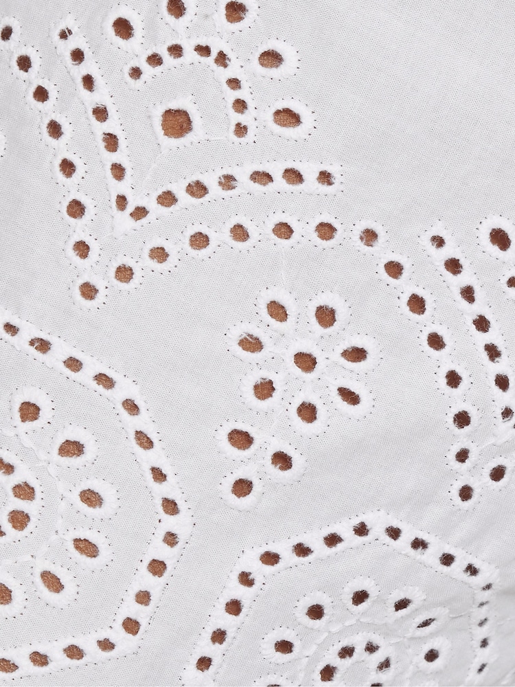 Jigsaw White Broderie Anglaise Shorts - Image 6 of 6