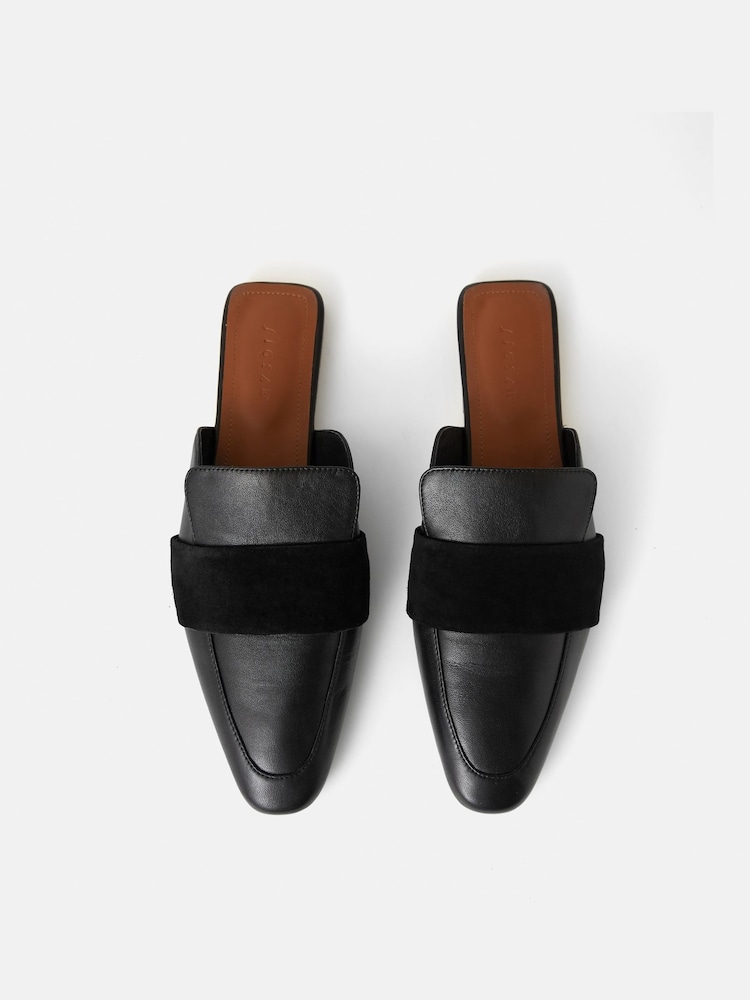 Jigsaw Black Backless Loafers - Image 2 of 4
