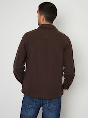 Threadbare Brown Faux Fur Wool Button Up Shacket - Image 2 of 4