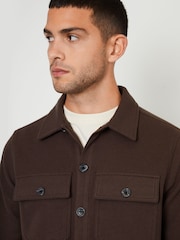 Threadbare Brown Faux Fur Wool Button Up Shacket - Image 4 of 4