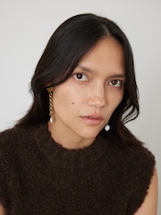 Jigsaw Cream Keshi Pearl Drop Earrings - Image 1 of 1