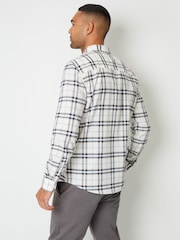 Threadbare White Long Sleeve Check 100% Cotton Shirt - Image 2 of 5
